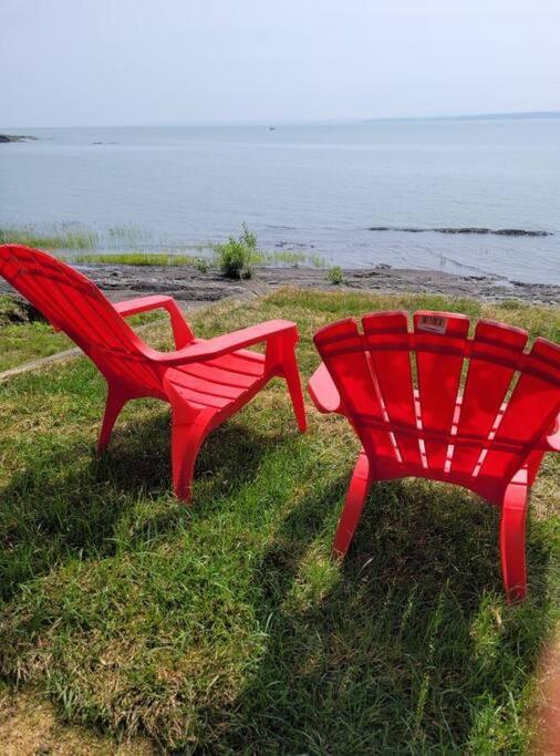 Om Chalet 1 Avec Spa Face Au Fleuve Saint-Jean エクステリア 写真